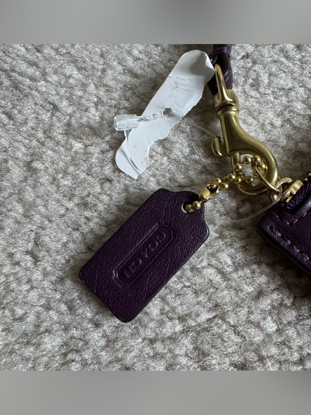 Coach Purple Leather Wristlet Clutch Slim Tablet Travel Wallet Zip Closure - Picture 4 of 13